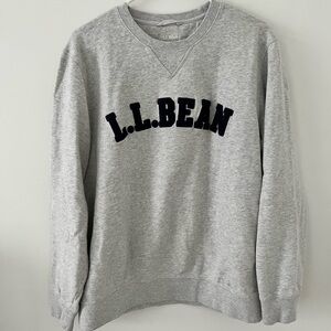 L.L. Bean Gray Crewneck Sweater Classic Style